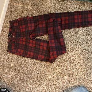 Zara straight leg plaid pants